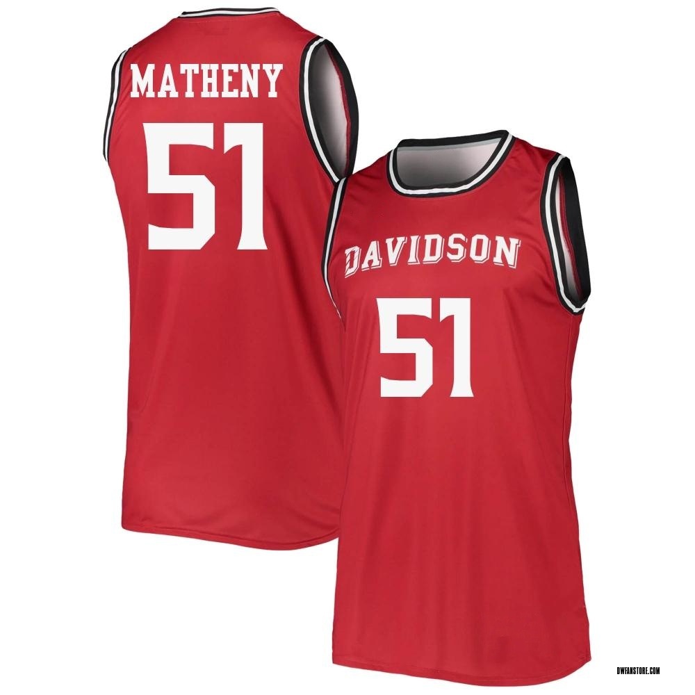 Men's Brock Matheny Davidson Wildcats Replica Basketball Jersey - Red