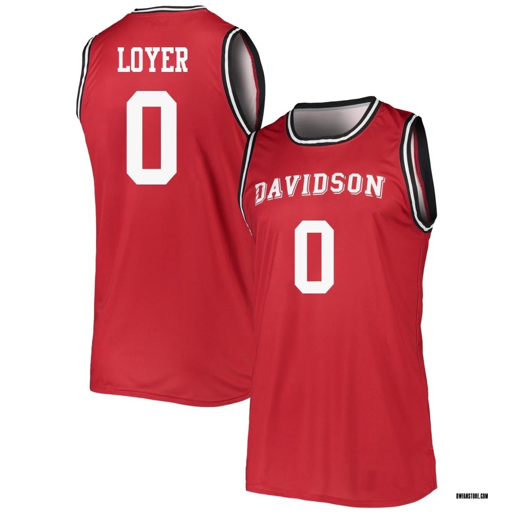 Men's Foster Loyer Davidson Wildcats Replica Basketball Jersey - Red