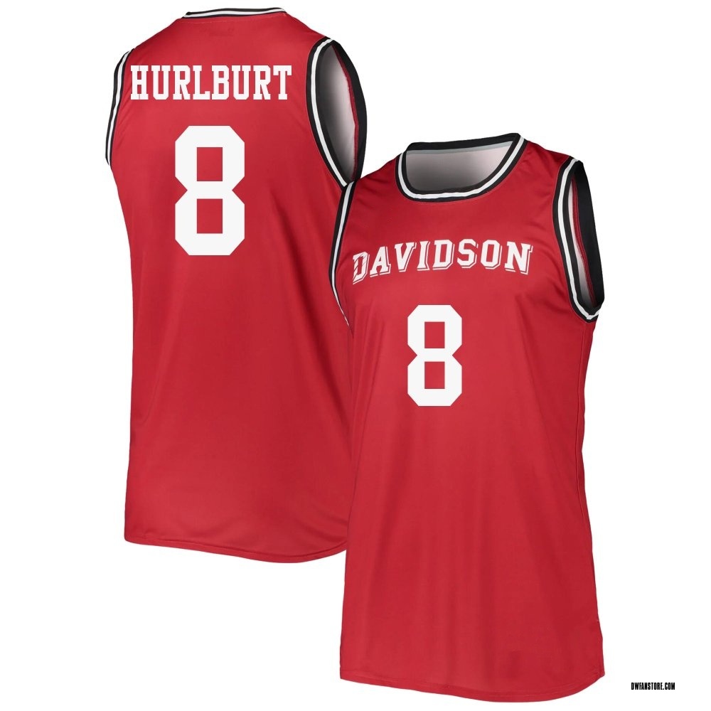 Men's Joe Hurlburt Davidson Wildcats Replica Basketball Jersey - Red