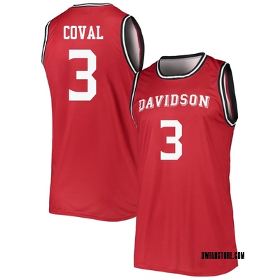 Men's Nick Coval Davidson Wildcats Replica Basketball Jersey - Red