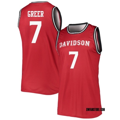 Men's RJ Greer Davidson Wildcats Replica Basketball Jersey - Red