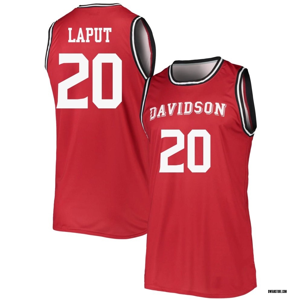 Men's Zach Laput Davidson Wildcats Replica Basketball Jersey - Red