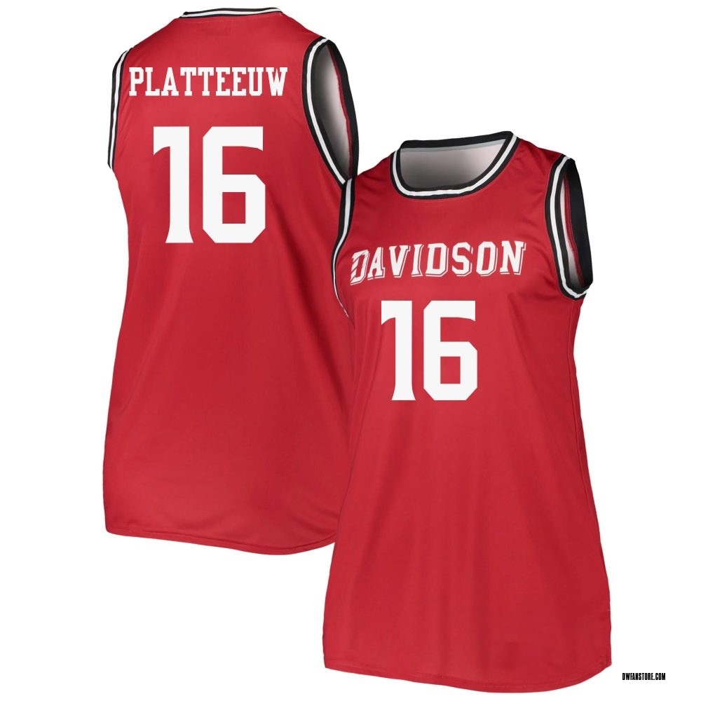 Women's Ian Platteeuw Davidson Wildcats Replica Basketball Jersey - Red