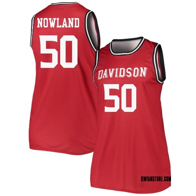 Women's John Nowland Davidson Wildcats Replica Basketball Jersey - Red
