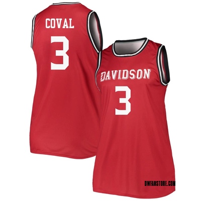 Women's Nick Coval Davidson Wildcats Replica Basketball Jersey - Red
