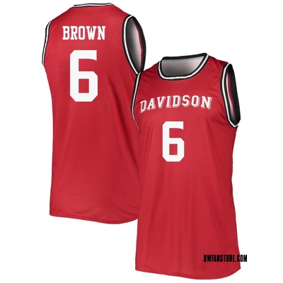 Youth Devin Brown Davidson Wildcats Replica Basketball Jersey - Red