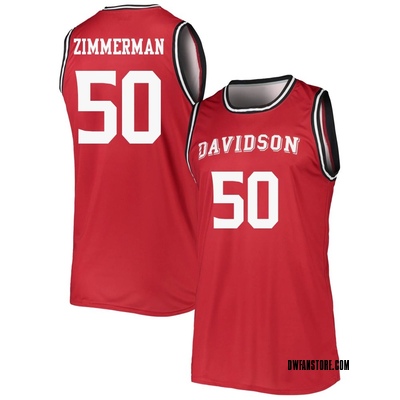 Youth Luke Zimmerman Davidson Wildcats Replica Basketball Jersey - Red