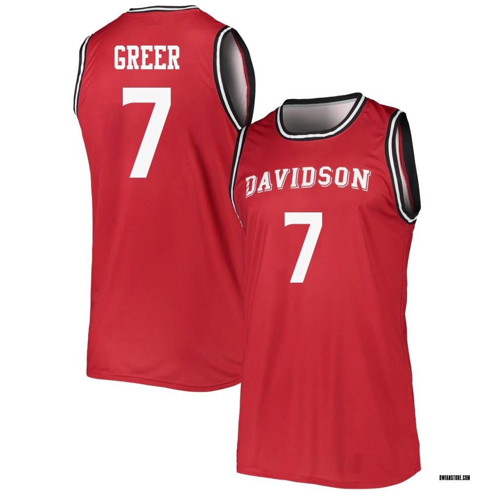 Youth RJ Greer Davidson Wildcats Replica Basketball Jersey - Red