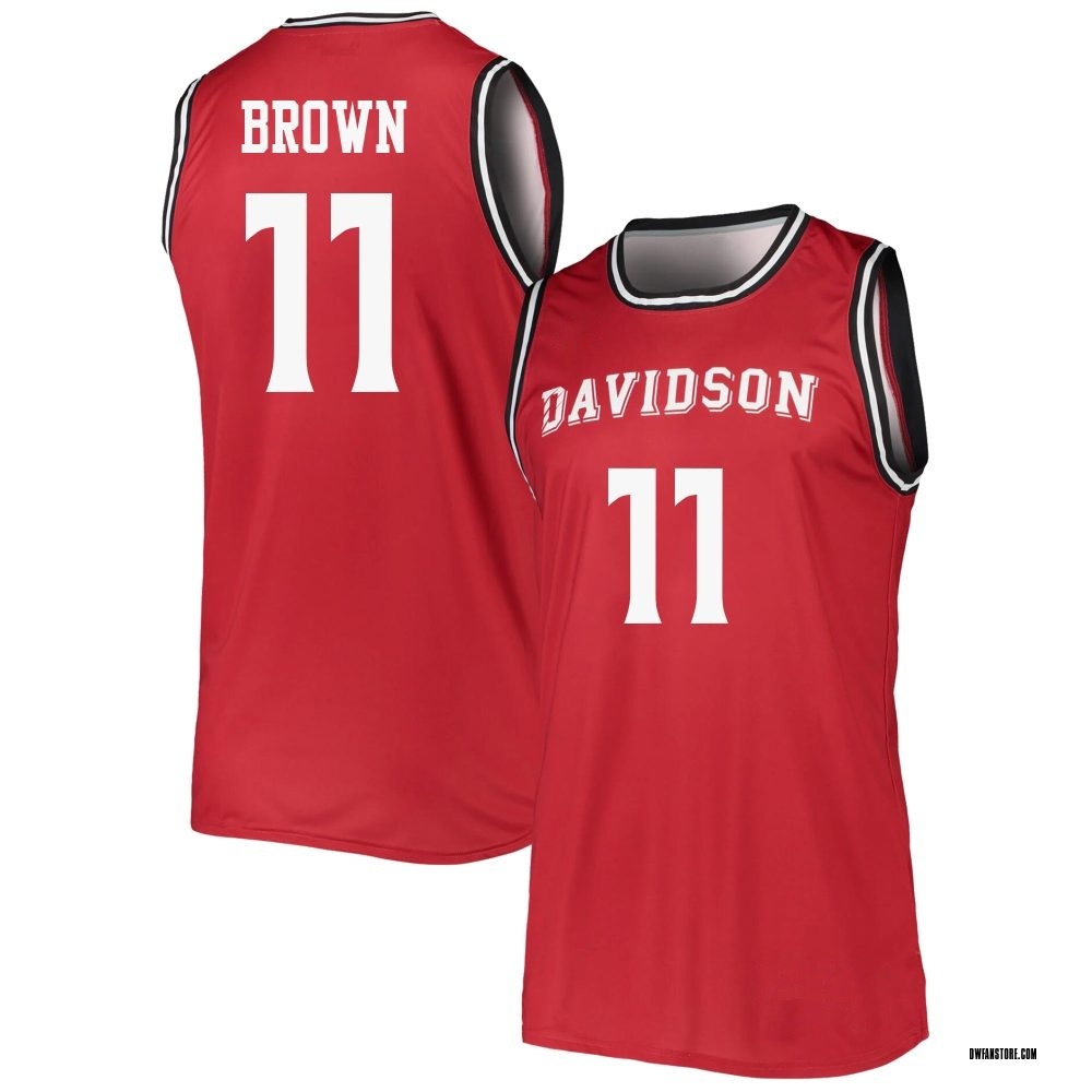 Youth Sam Brown Davidson Wildcats Replica Basketball Jersey - Red